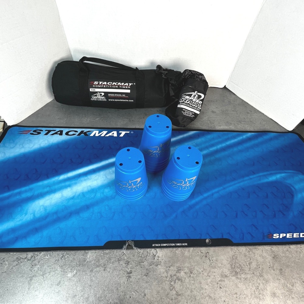 Speed Stacks Blue Cup Stacking Set with StackMat and Carrying Bags No‎ Timer